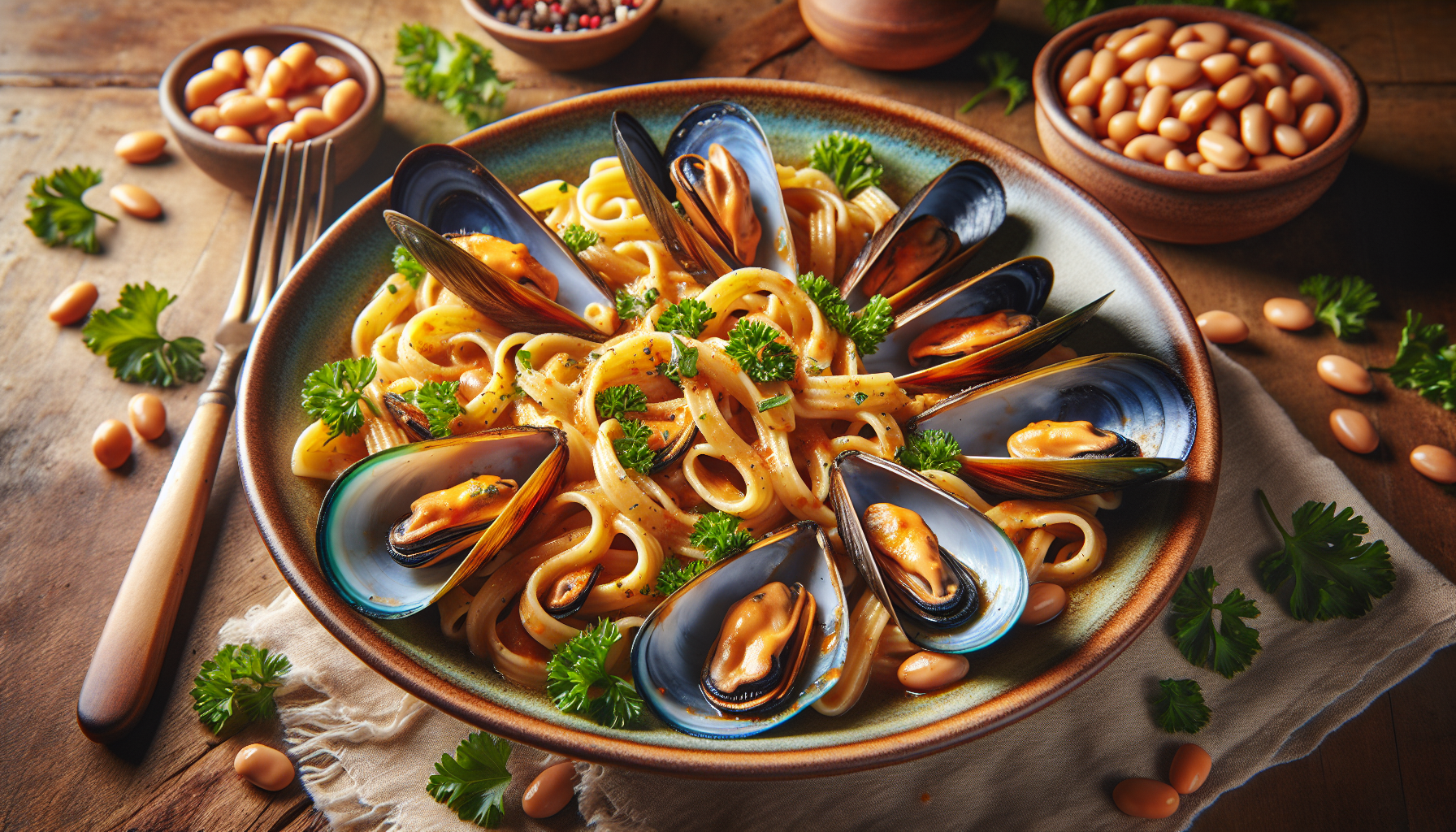 pasta e fagioli con cozze